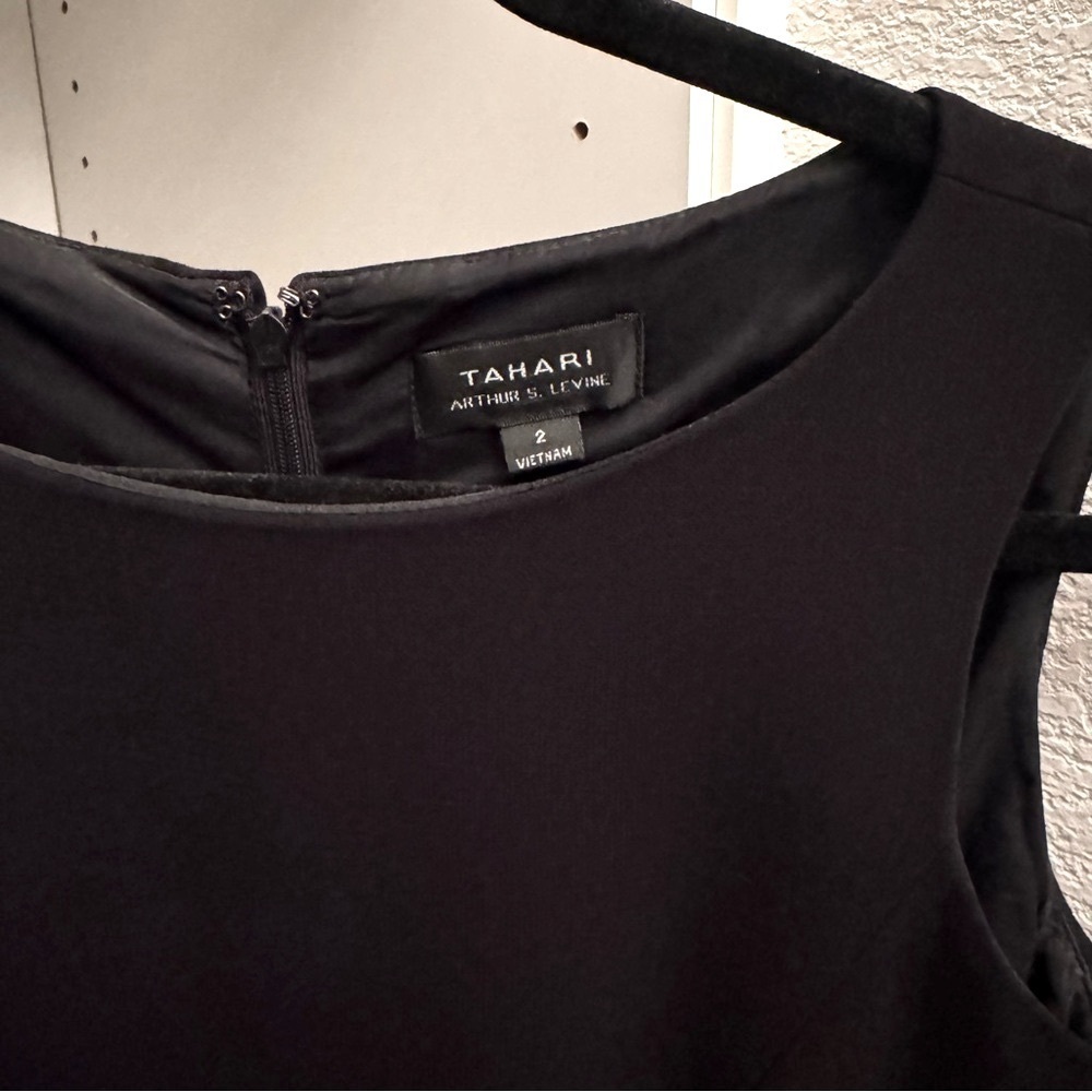 Tahari Black Sleeveless Mini Sheath Dress for Cocktail - Picture 5 of 7